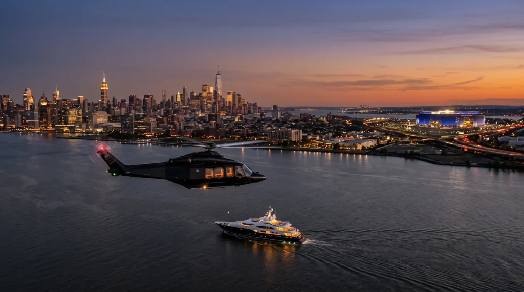 Ingenieria logistica aerea y maritima cross-Hudson para la hospitalidad corporativa en la final del mundial 2026 en Nueva York