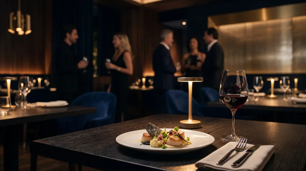 Experiencia gastronómica fine-dining y cena de lujo en restaurante con estrellas Michelin en Miami durante el Mundial 2026.