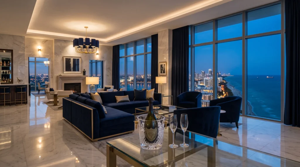 Suite presidencial de ultra lujo en Miami, locación de películas y series icónicas